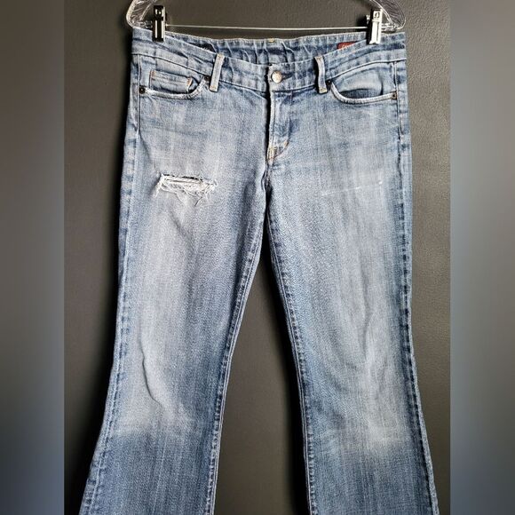 Citizens Of Humanity Low Waist Full Leg Faye 003 Stretch 30 Jeans Distressed - Picture 3 of 14